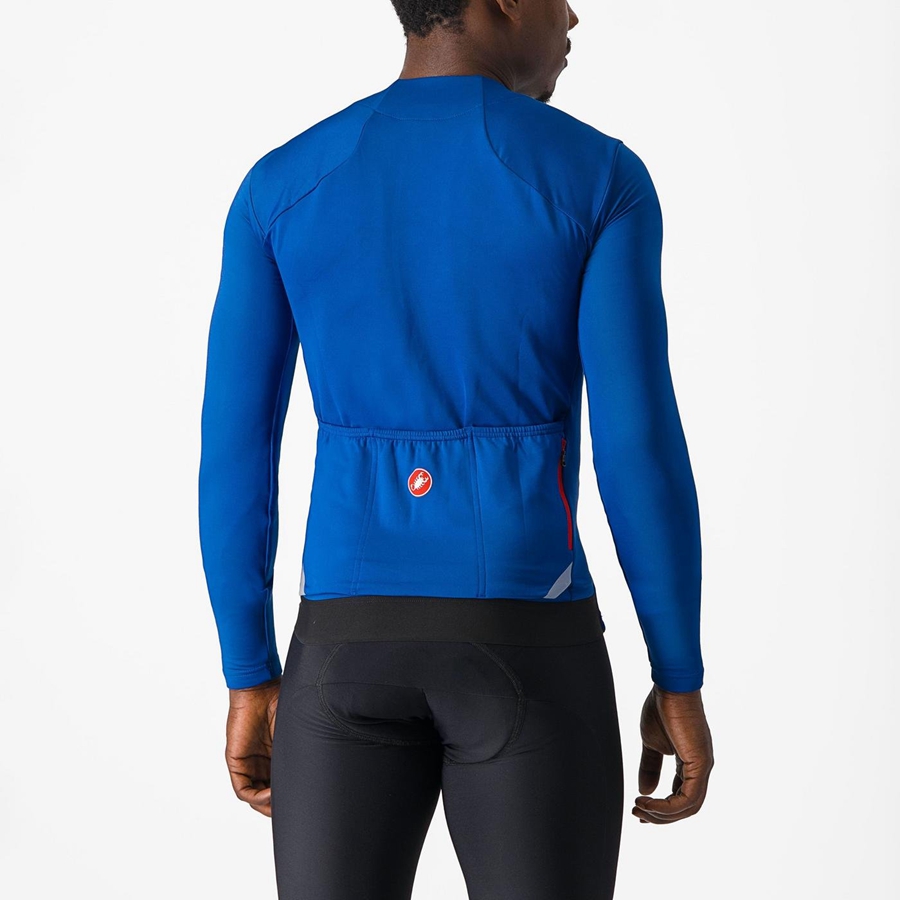 Blue Castelli FLY LS Men Jersey | EDA254073