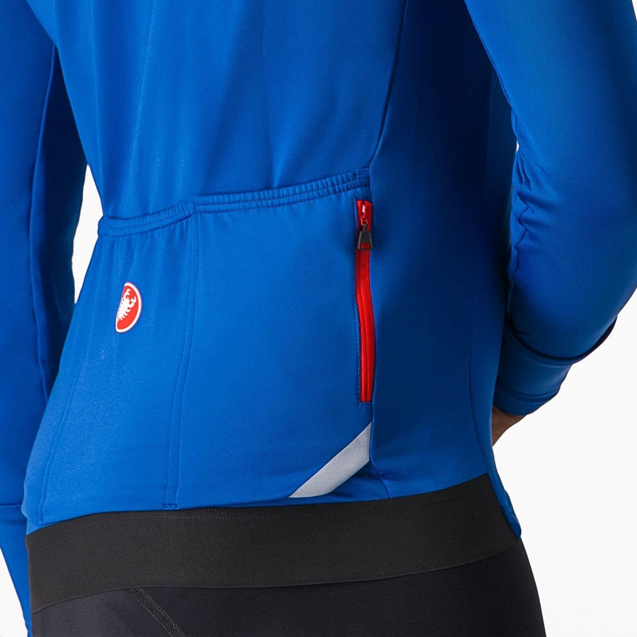 Blue Castelli FLY LS Men Jersey | EDA254073