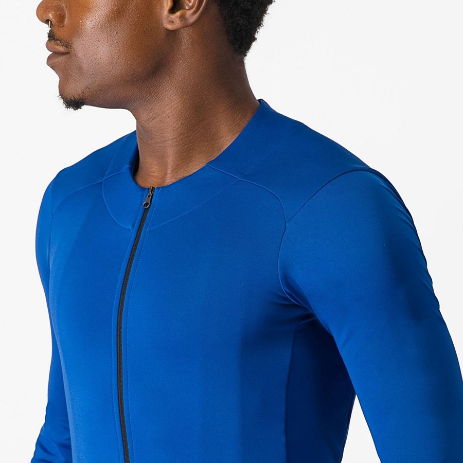 Blue Castelli FLY LS Men Jersey | EDA254073