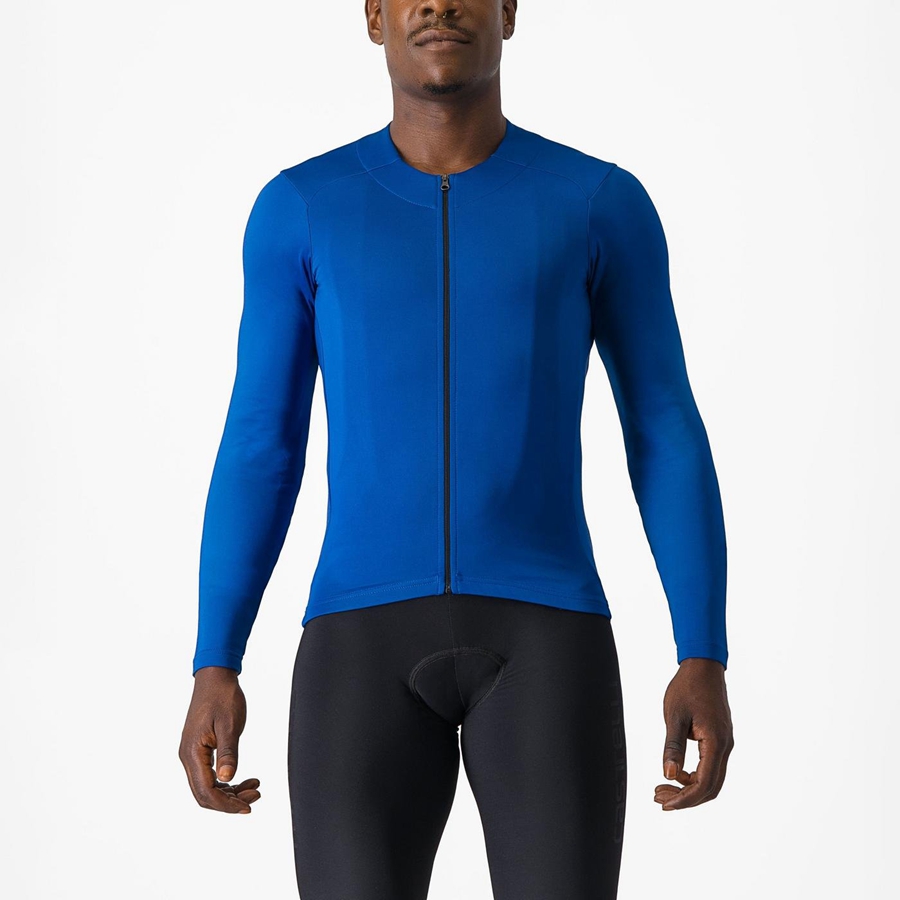 Blue Castelli FLY LS Men Jersey | EDA254073