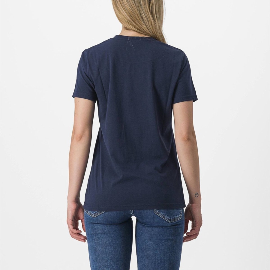 Blue Castelli PEDALARE TEE Women Casual | XPW305642