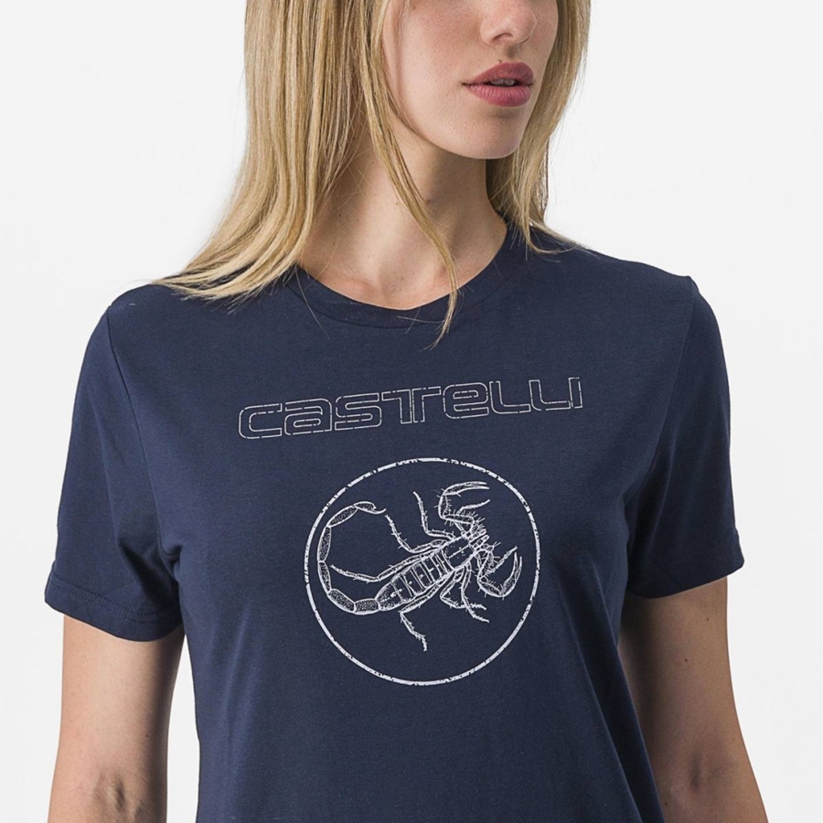 Blue Castelli PEDALARE TEE Women Casual | XPW305642