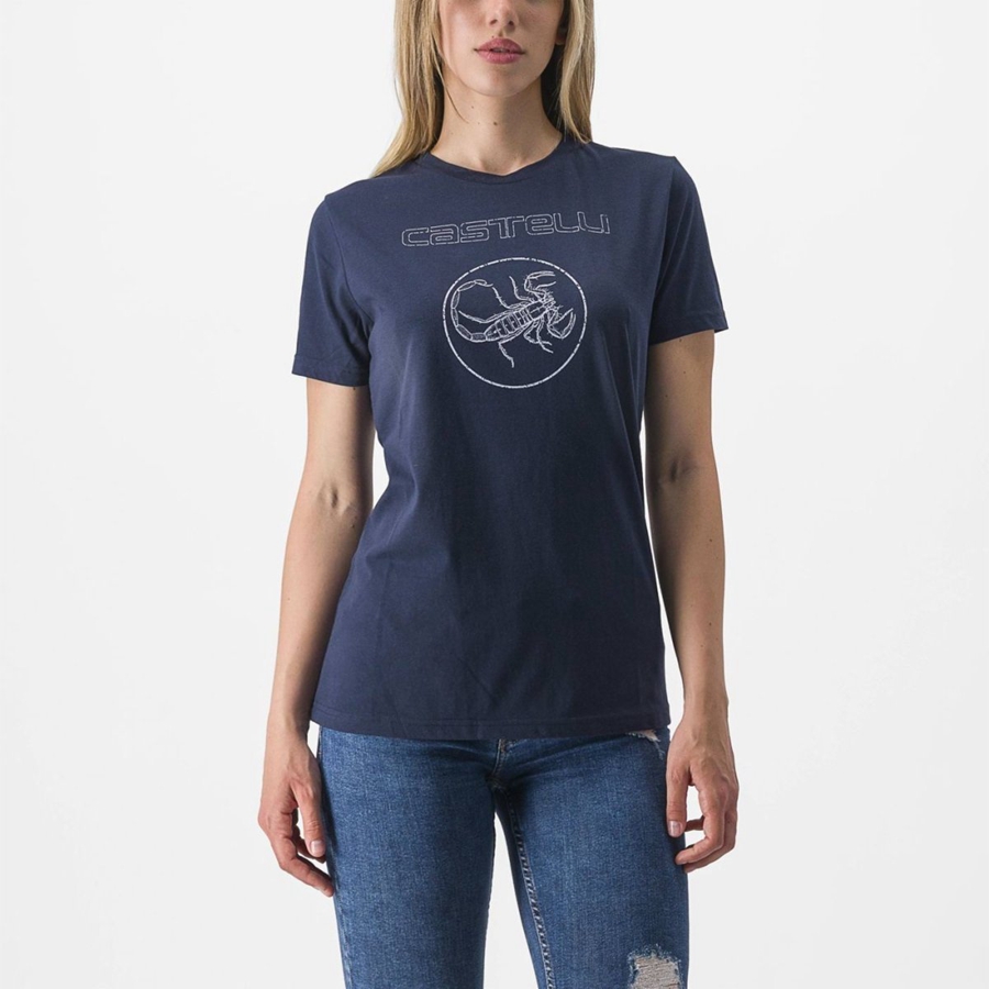 Blue Castelli PEDALARE TEE Women Casual | XPW305642