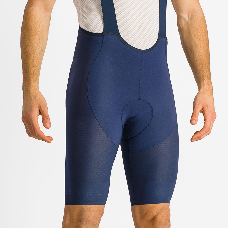 Blue Castelli SUPERLEGGERA Men Bib Shorts | LMI960583