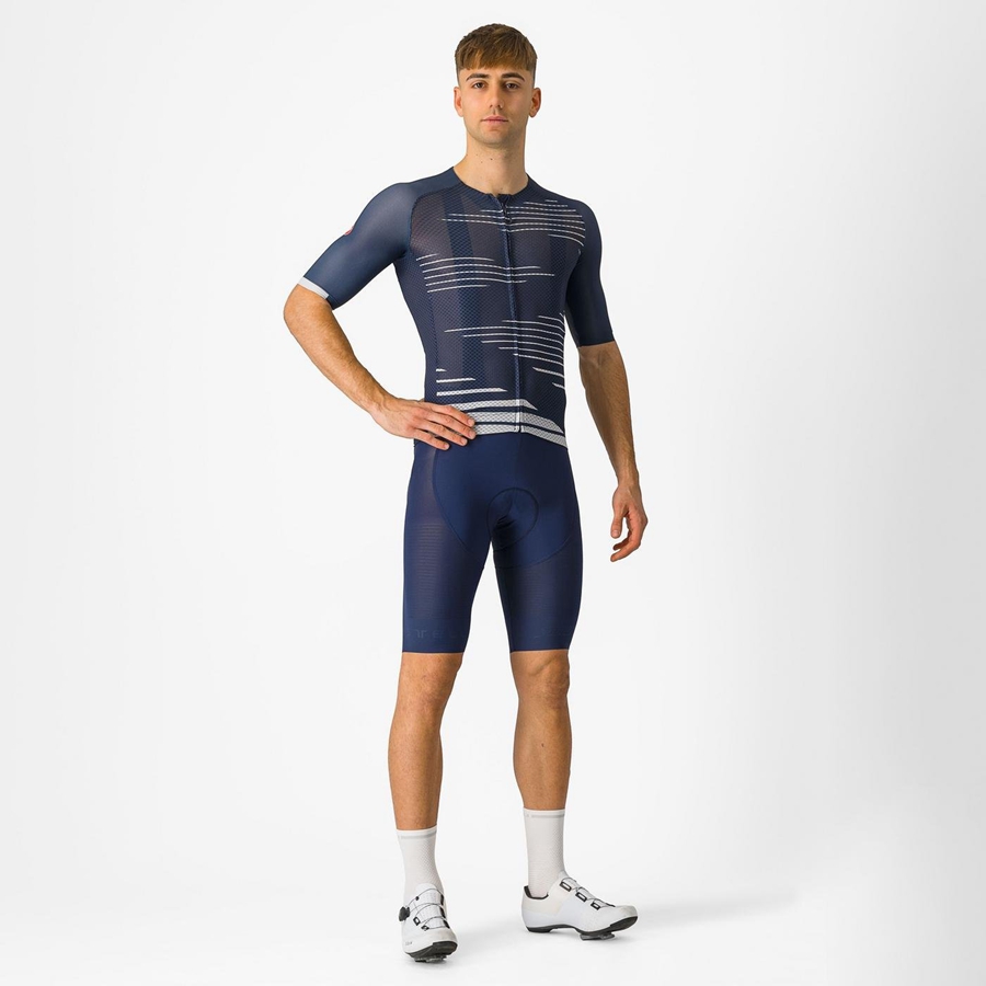 Blue Castelli SUPERLEGGERA Men Bib Shorts | LMI960583