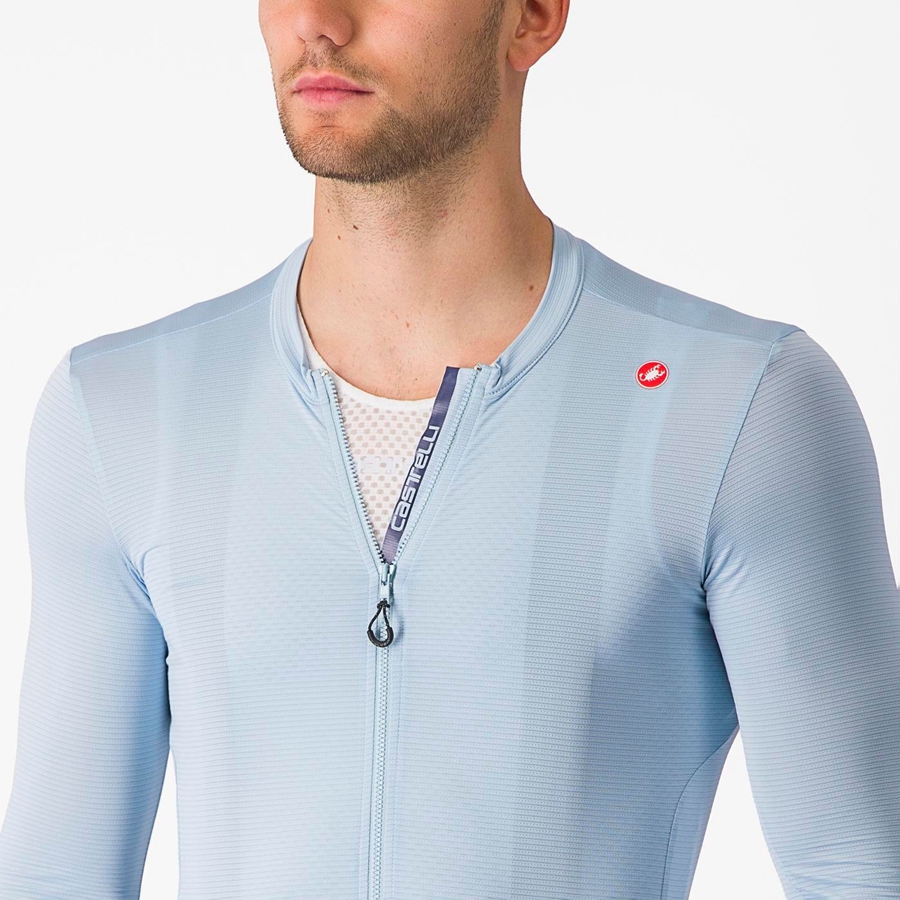 Blue / Blue Castelli ESPRESSO LS Men Jersey | AVG985410