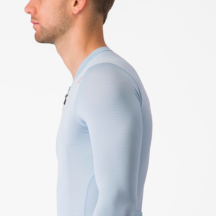 Blue / Blue Castelli ESPRESSO LS Men Jersey | AVG985410