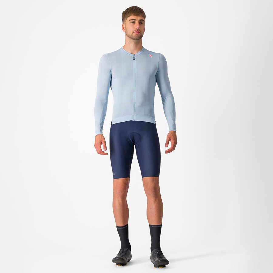 Blue / Blue Castelli ESPRESSO LS Men Jersey | AVG985410