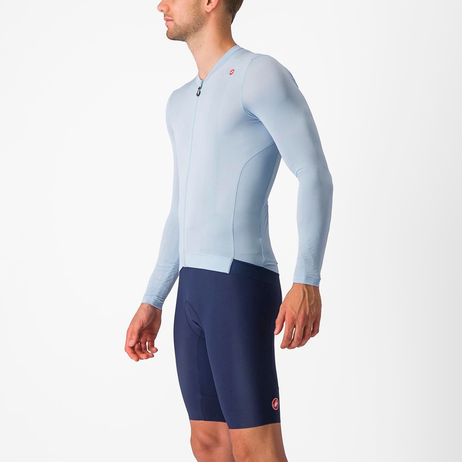 Blue / Blue Castelli ESPRESSO LS Men Jersey | AVG985410