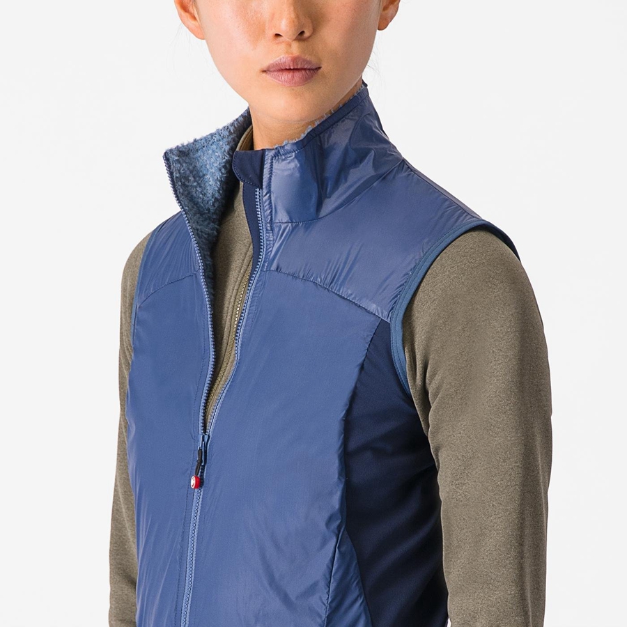 Blue / Blue Castelli UNLIMITED W PUFFY Women Vest | KLB061475