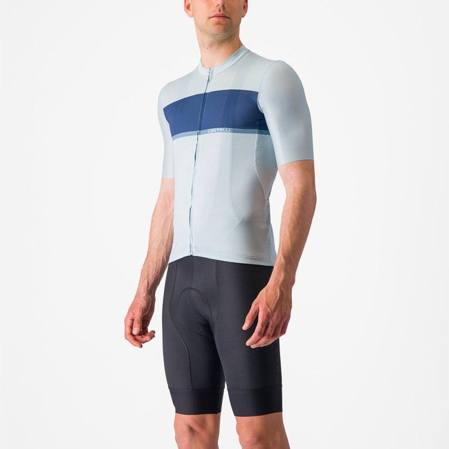 Blue / Blue / Grey Castelli TRADIZIONE Men Jersey | LYO124705