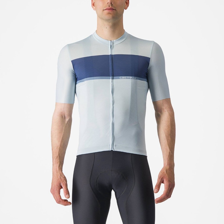 Blue / Blue / Grey Castelli TRADIZIONE Men Jersey | LYO124705