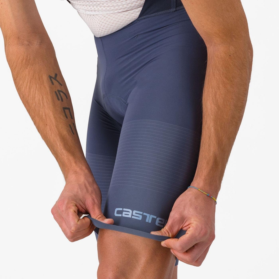 Blue / Grey Blue Castelli PREMIO Men Bib Shorts | NAY569480