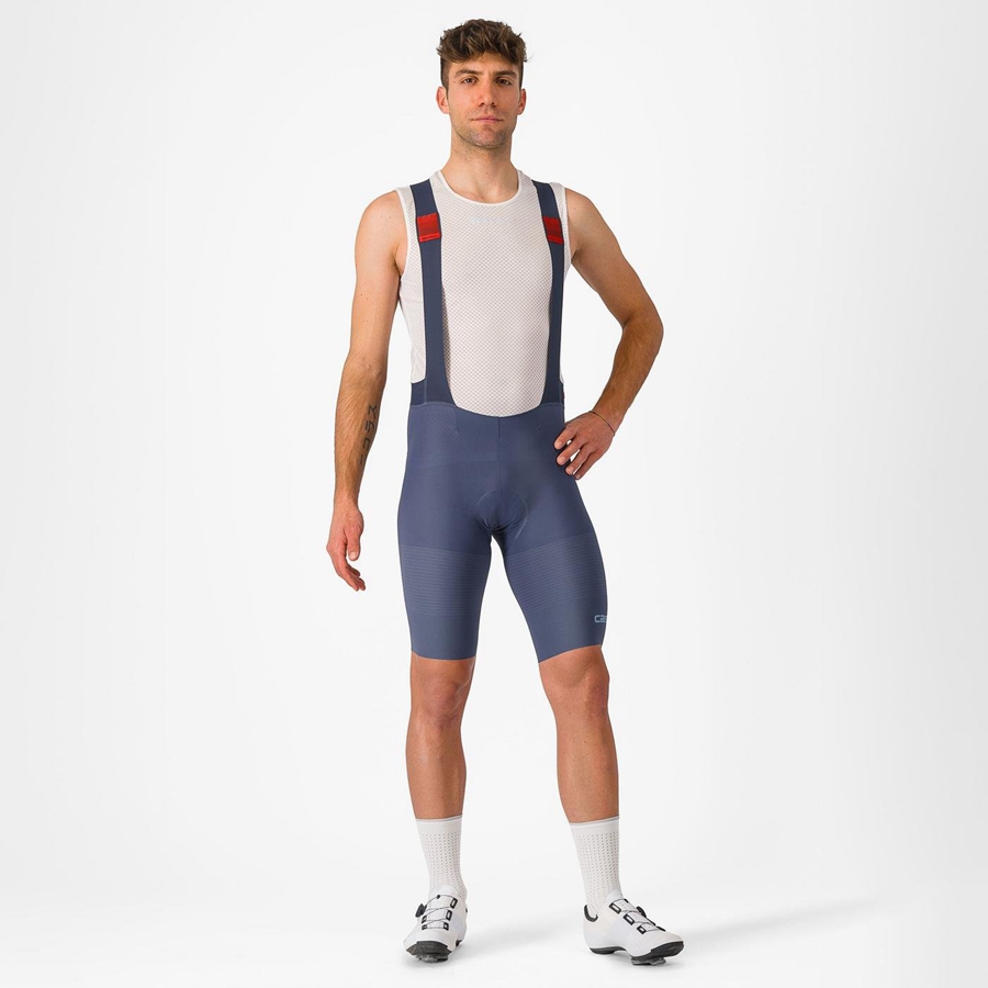 Blue / Grey Blue Castelli PREMIO Men Bib Shorts | NAY569480