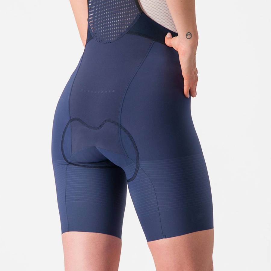 Blue / Grey Blue Castelli PREMIO W Women Bib Shorts | KYM463810