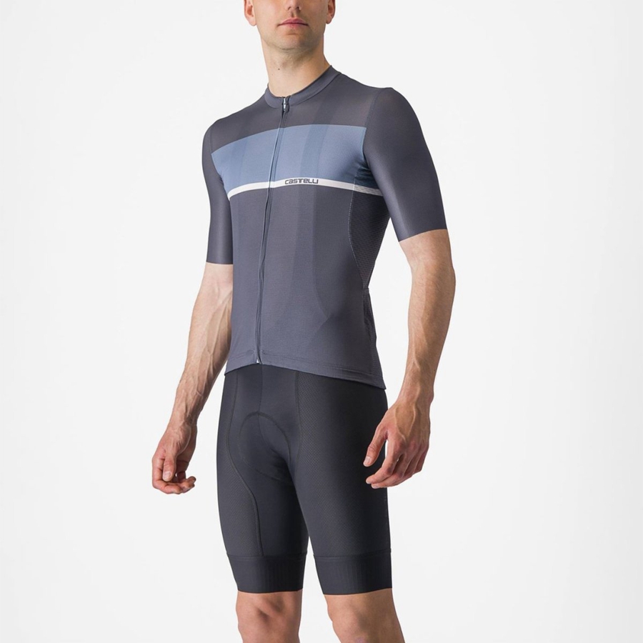 Blue / Light Grey Blue Castelli TRADIZIONE Men Jersey | KEP124875