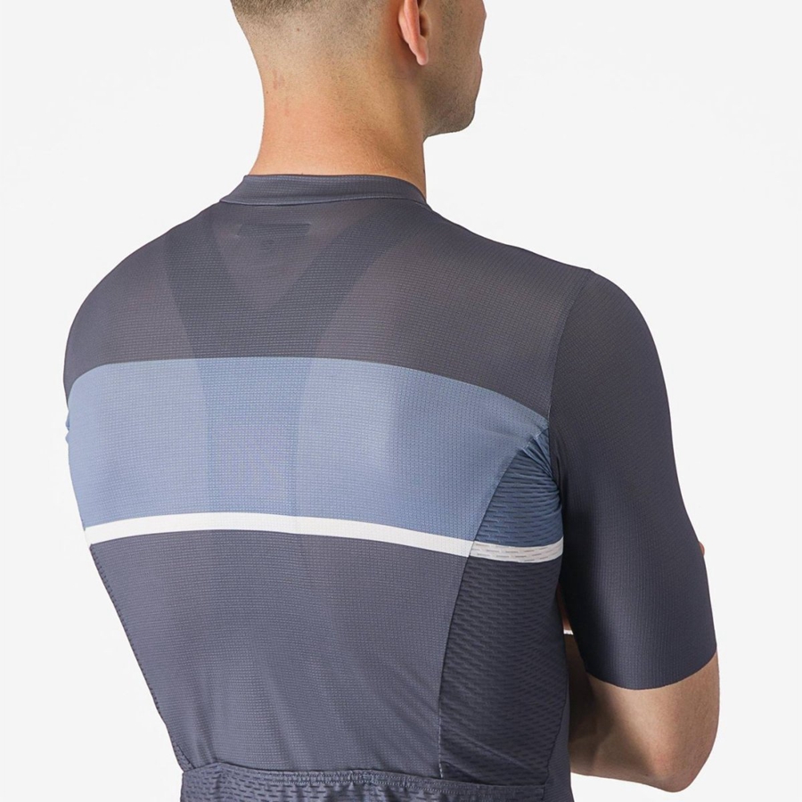 Blue / Light Grey Blue Castelli TRADIZIONE Men Jersey | KEP124875