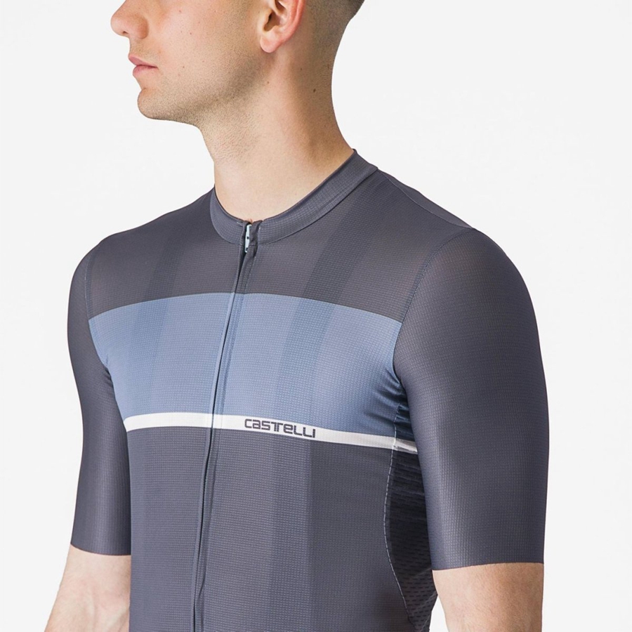 Blue / Light Grey Blue Castelli TRADIZIONE Men Jersey | KEP124875