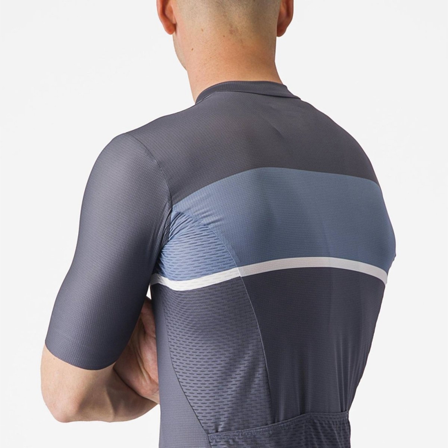 Blue / Light Grey Blue Castelli TRADIZIONE Men Jersey | KEP124875