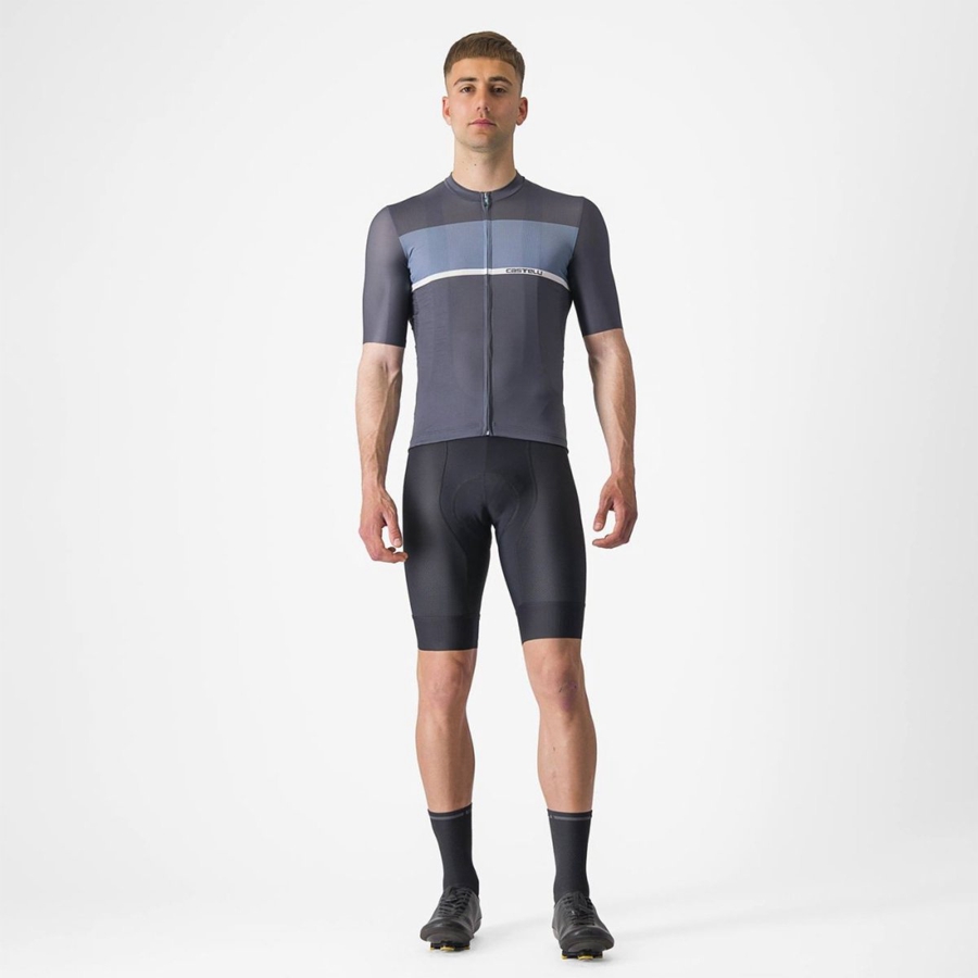 Blue / Light Grey Blue Castelli TRADIZIONE Men Jersey | KEP124875