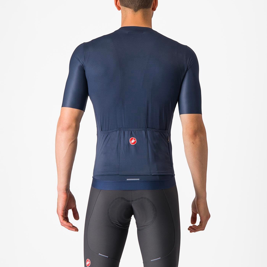 Blue / Silver Castelli ESPRESSO Men Jersey | HCM450231