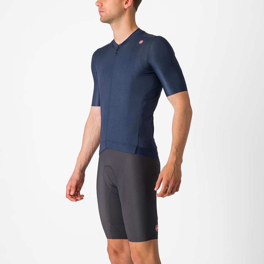 Blue / Silver Castelli ESPRESSO Men Jersey | HCM450231