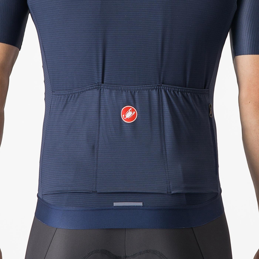 Blue / Silver Castelli ESPRESSO Men Jersey | HCM450231