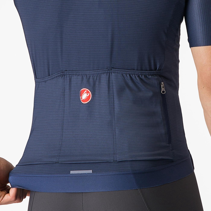 Blue / Silver Castelli ESPRESSO Men Jersey | HCM450231