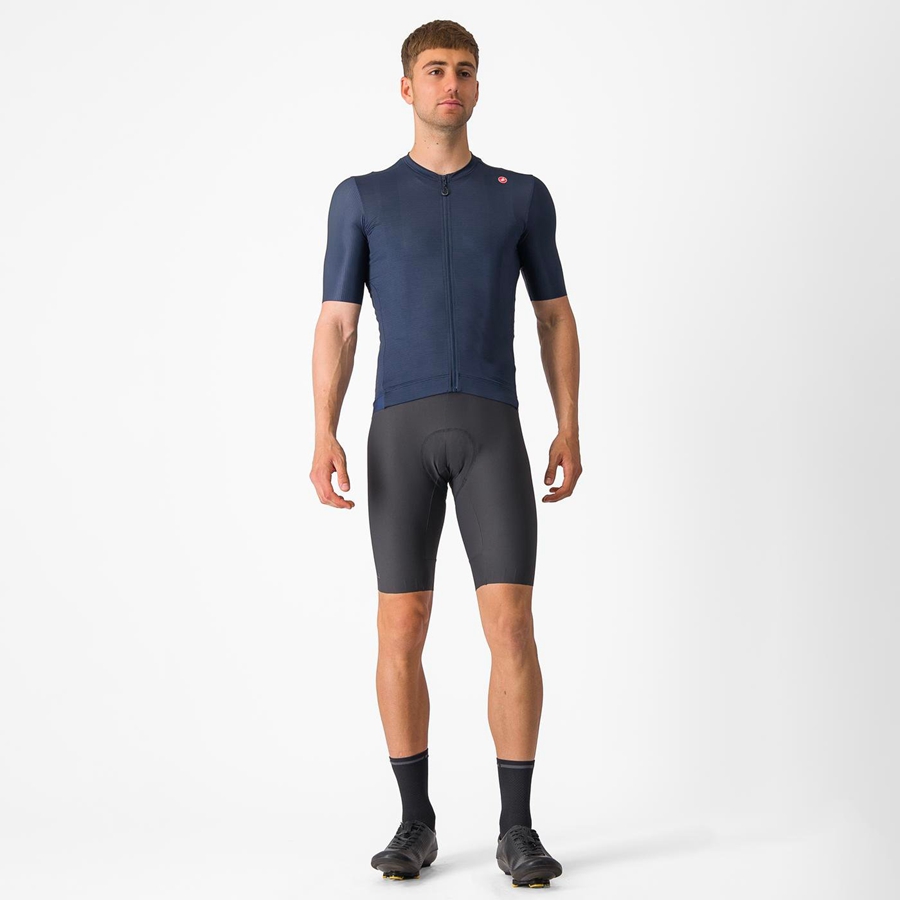 Blue / Silver Castelli ESPRESSO Men Jersey | HCM450231