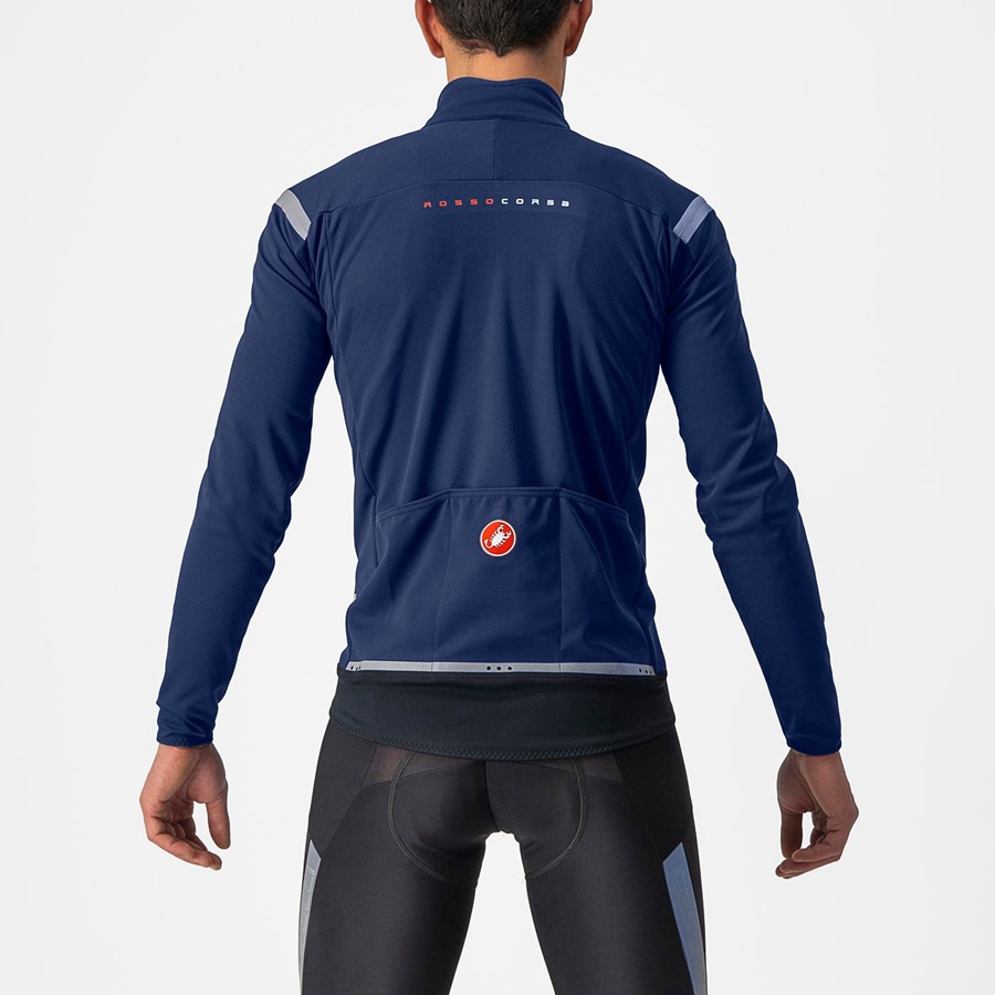 Blue / Silver Castelli PERFETTO RoS 2 Men Jackets | QGY208795