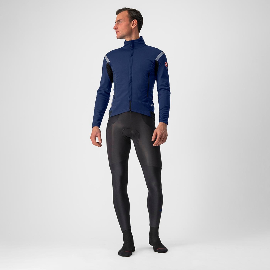 Blue / Silver Castelli PERFETTO RoS 2 Men Jackets | QGY208795