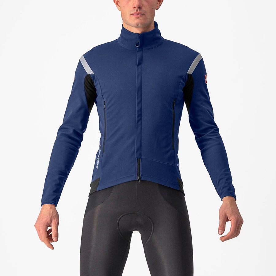 Blue / Silver Castelli PERFETTO RoS 2 Men Jackets | QGY208795