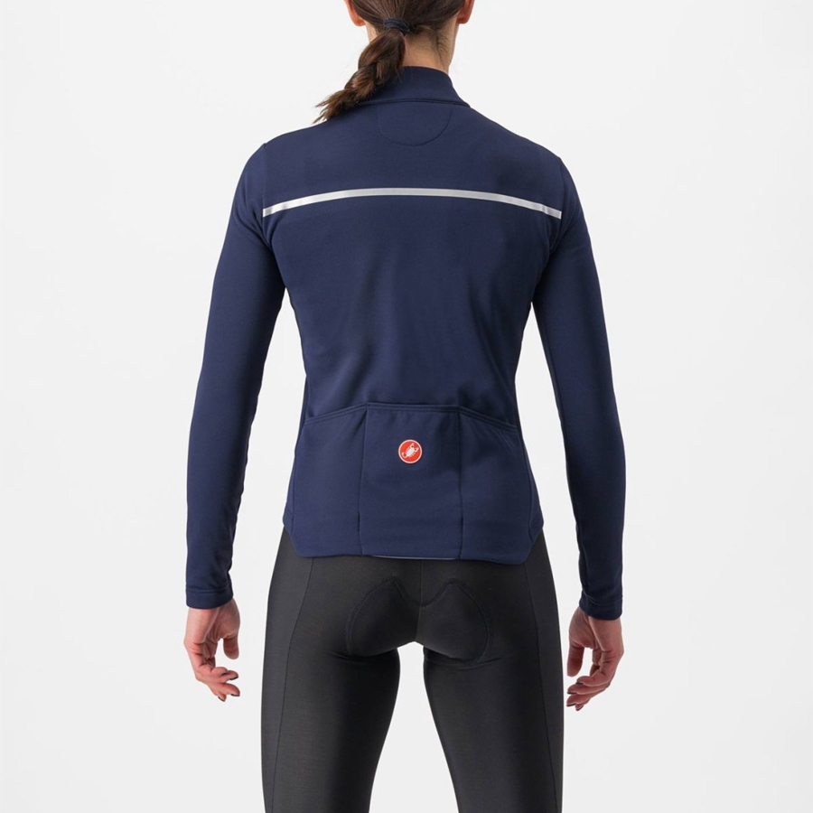 Blue / Silver Castelli SINERGIA 2 FZ Women Jersey | NAS673249