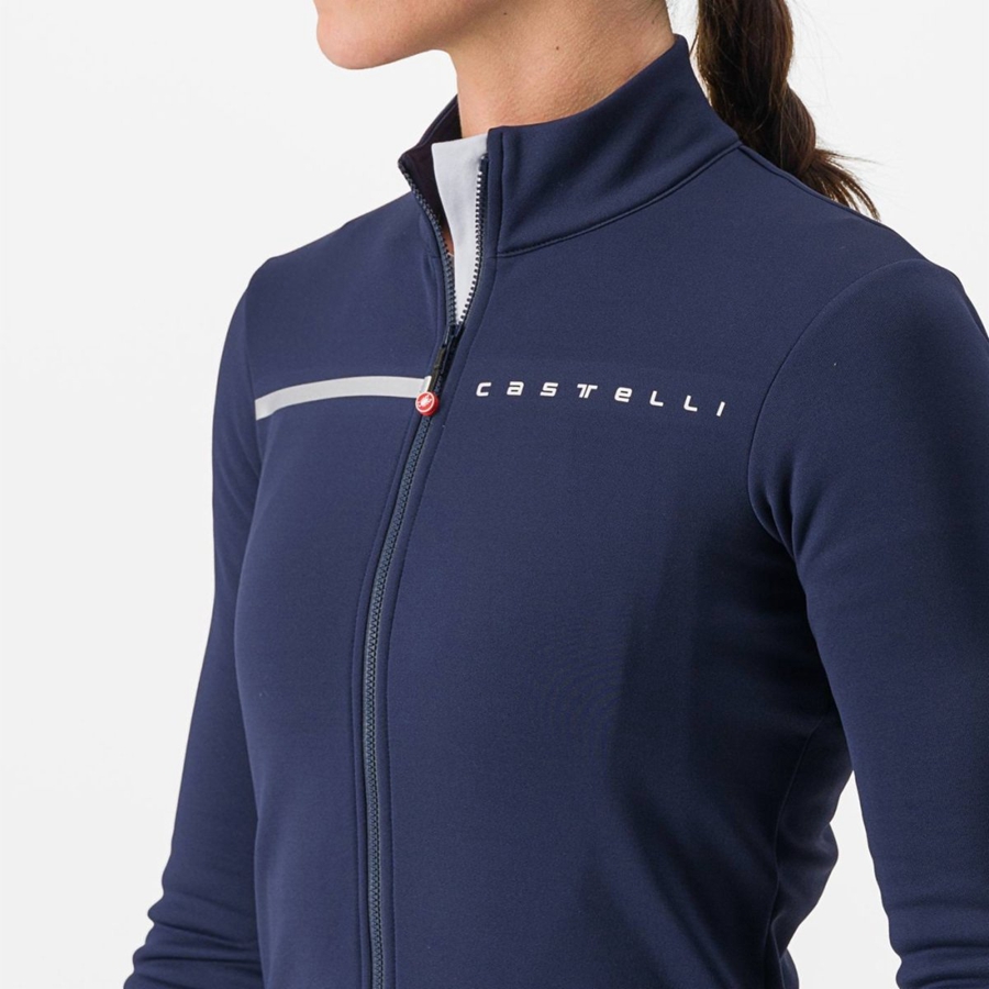 Blue / Silver Castelli SINERGIA 2 FZ Women Jersey | NAS673249