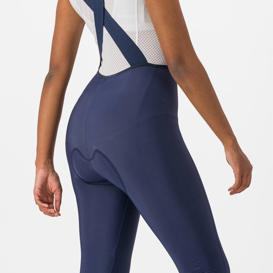 Blue / Silver Castelli VELOCISSIMA DT Women Bib Tights | LTI906217