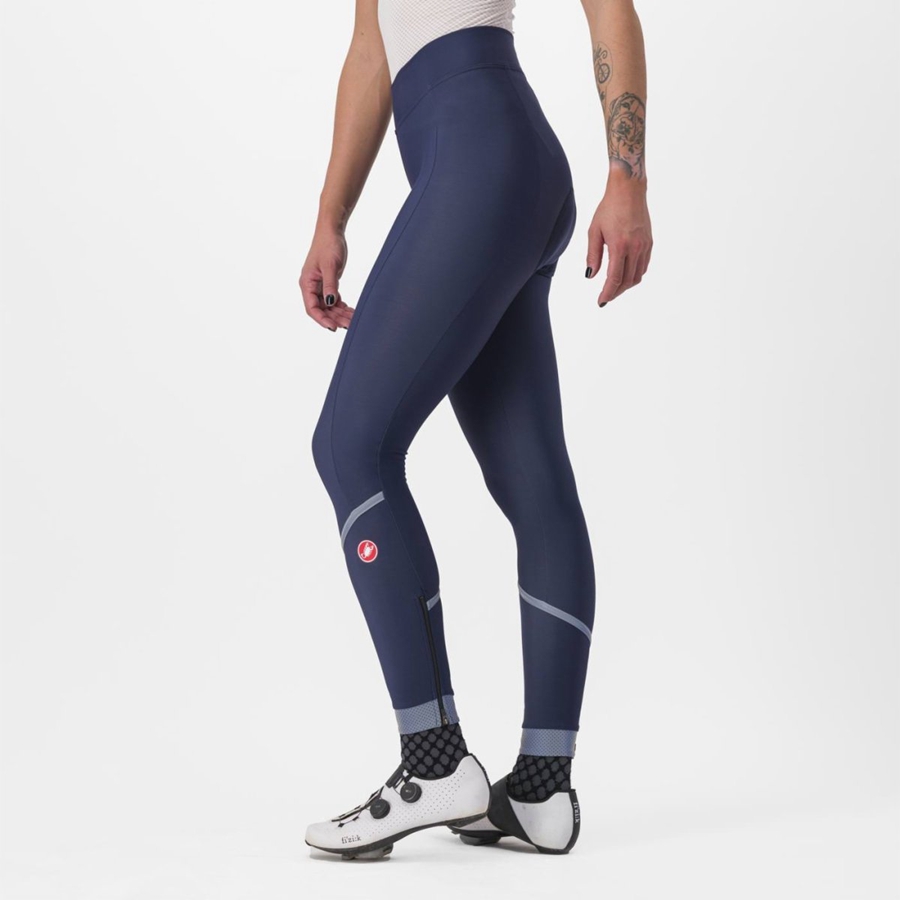 Blue / Silver Castelli VELOCISSIMA THERMAL Women Leggings | YEN692570