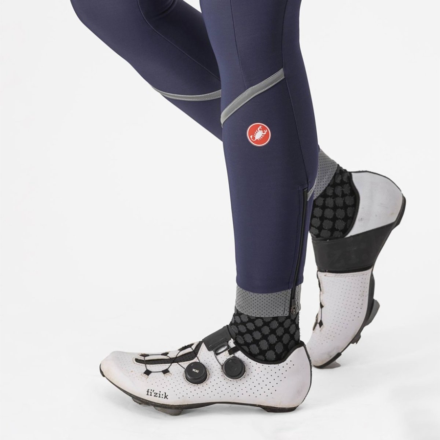 Blue / Silver Castelli VELOCISSIMA THERMAL Women Leggings | YEN692570