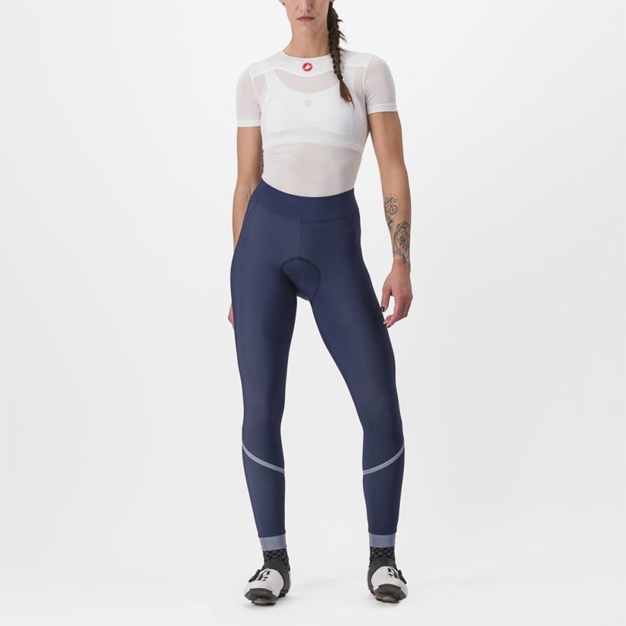 Blue / Silver Castelli VELOCISSIMA THERMAL Women Leggings | YEN692570