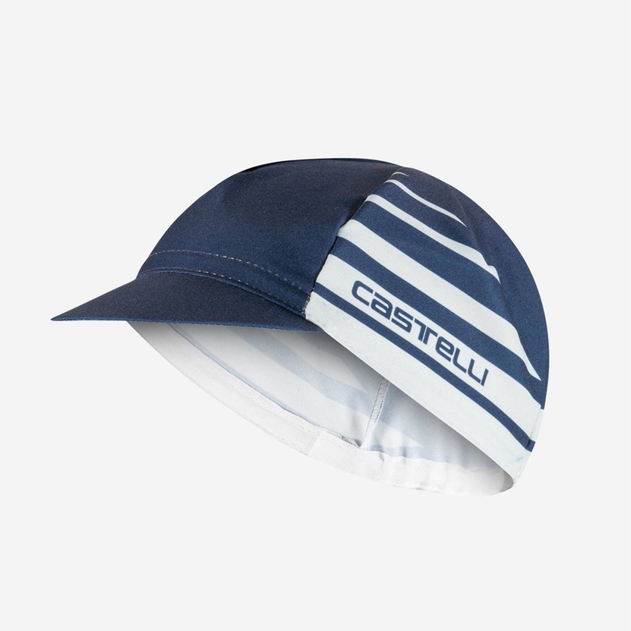 Blue / Silver Grey Castelli CLASSICO Men Cap | VTM506197