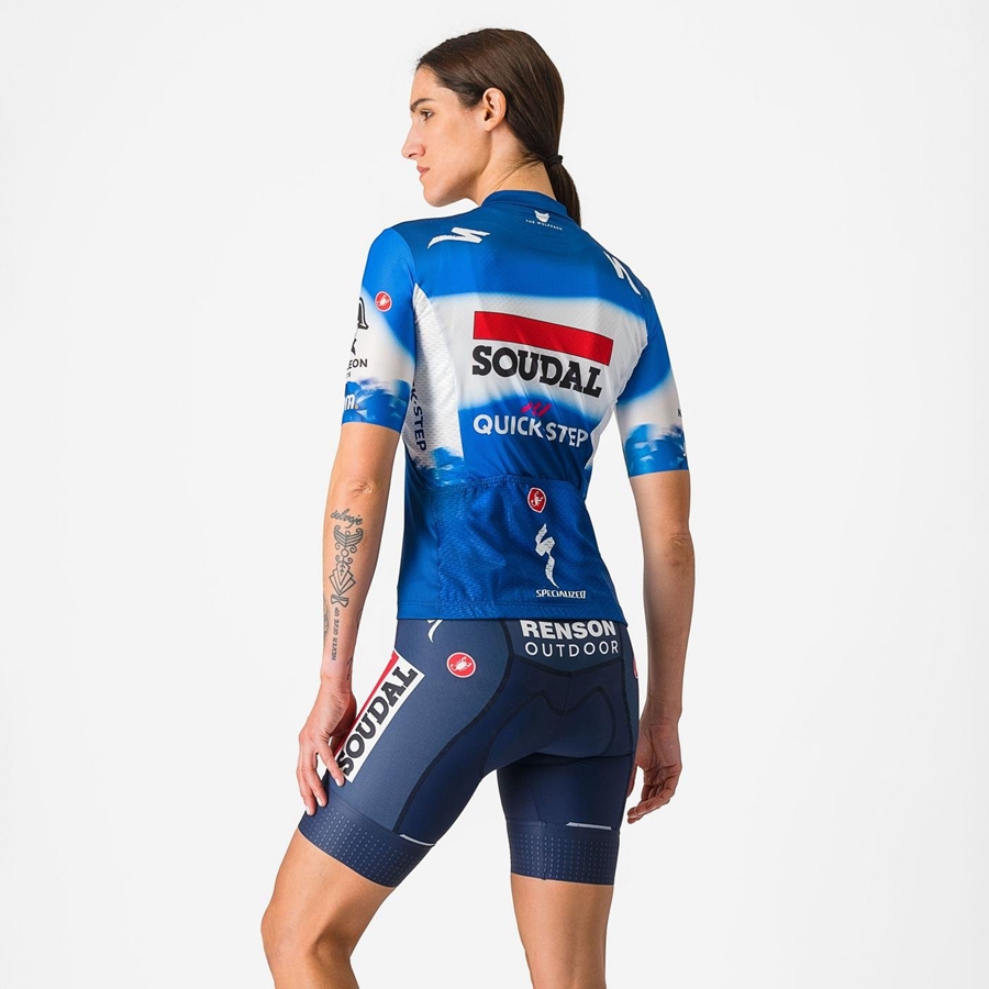 Blue / White Castelli COMPETIZIONE W Women Shorts | UXZ846392