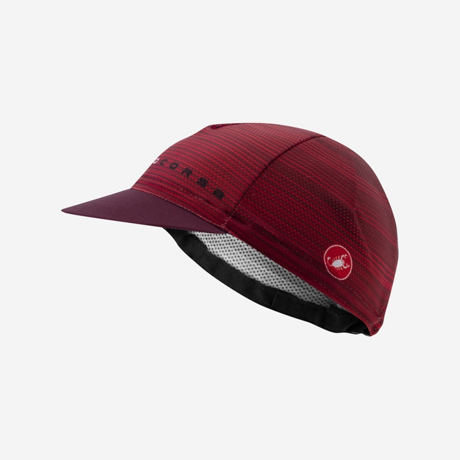 Burgundy Castelli ROSSO CORSA Men Cap | KOB295348