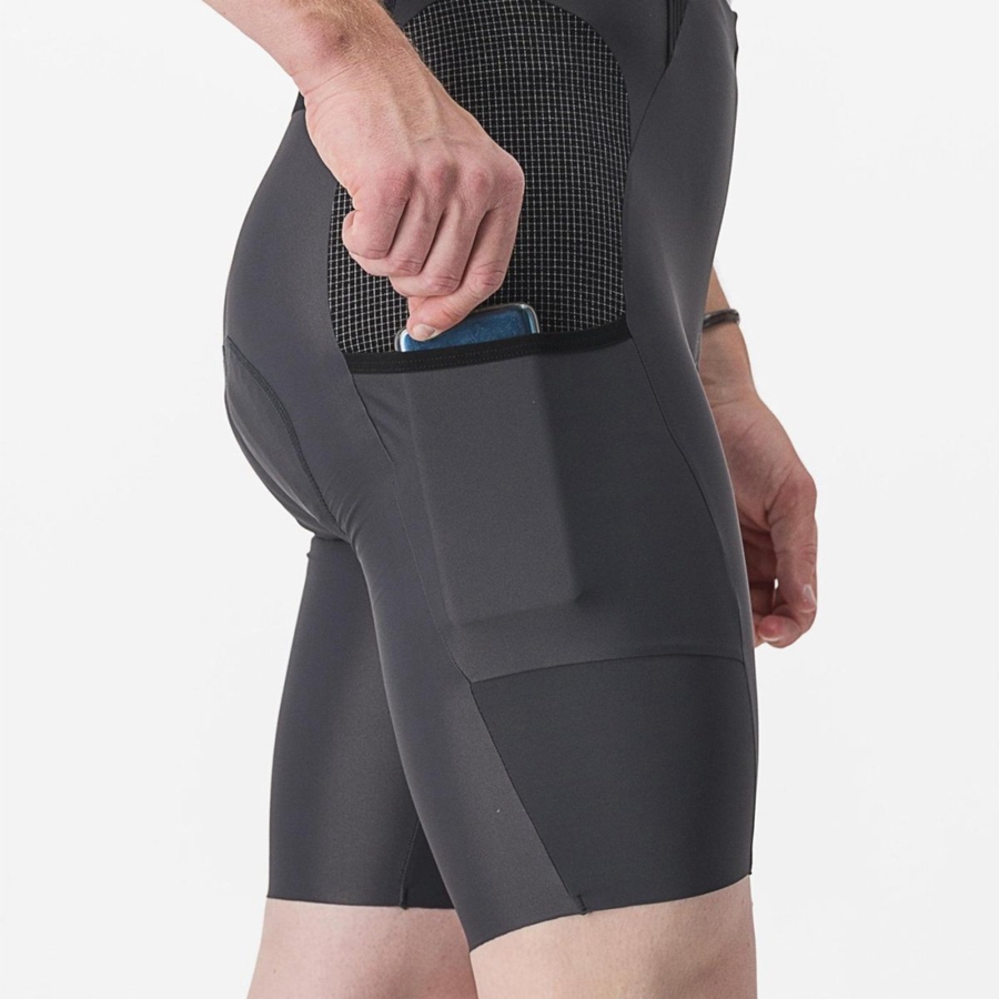 Dark Grey Castelli FREE UNLIMITED Men Bib Shorts | WHU426173