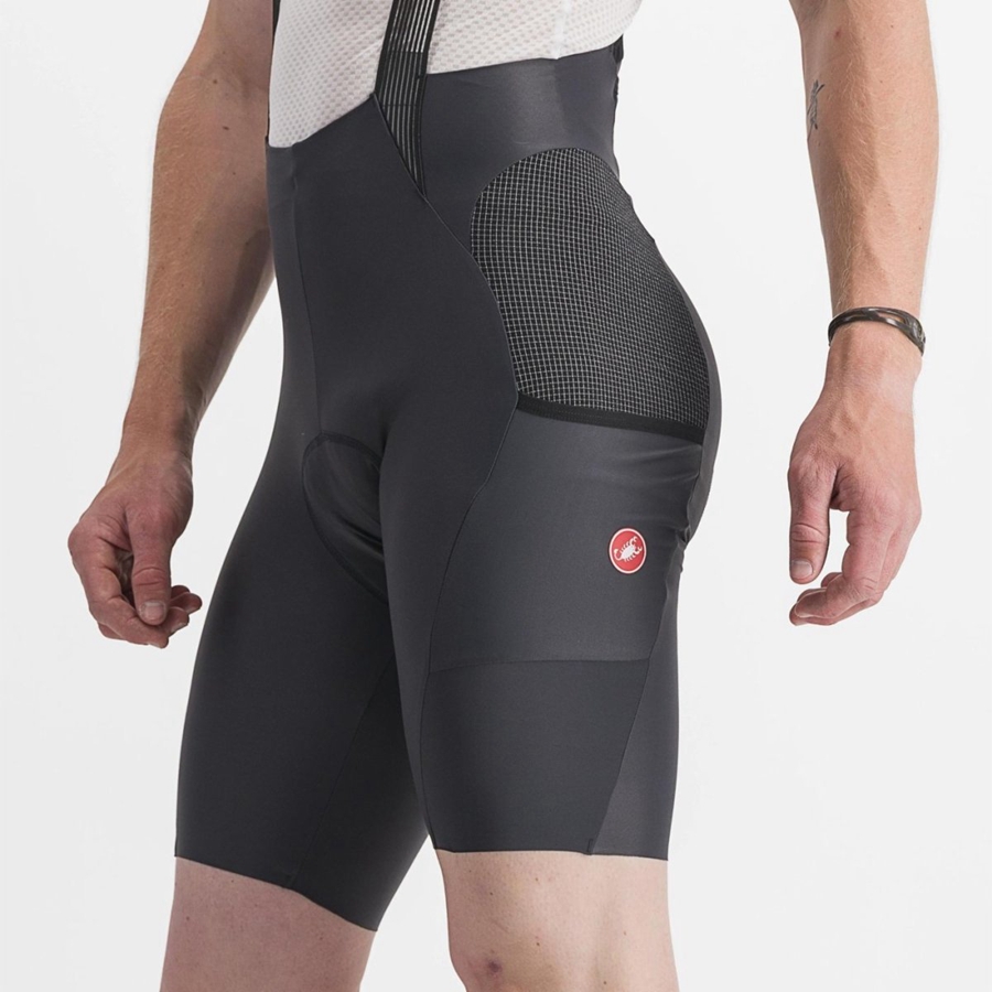 Dark Grey Castelli FREE UNLIMITED Men Bib Shorts | WHU426173