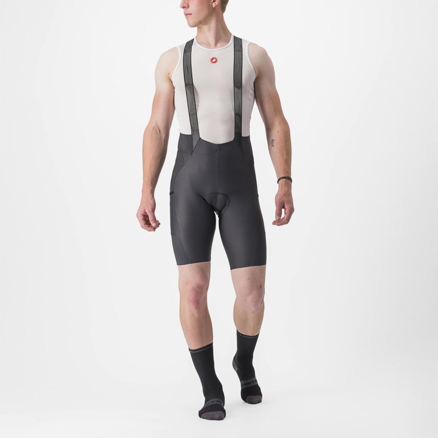 Dark Grey Castelli FREE UNLIMITED Men Bib Shorts | WHU426173