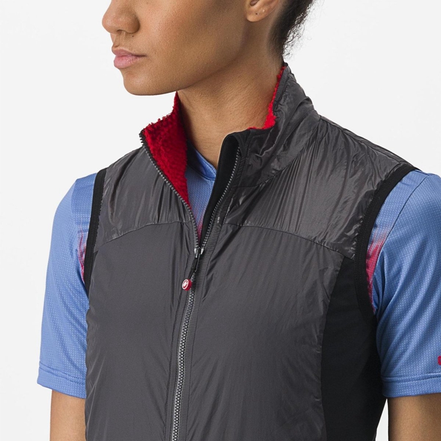 Dark Grey / Red Castelli UNLIMITED W PUFFY Women Vest | JXB749021