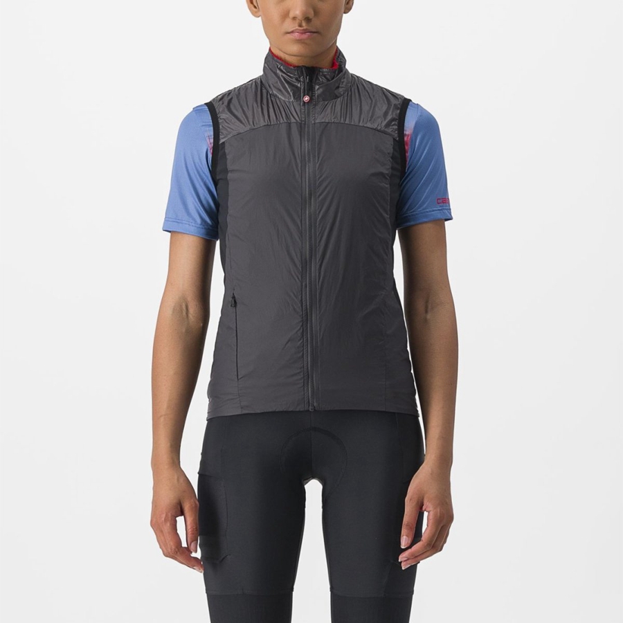 Dark Grey / Red Castelli UNLIMITED W PUFFY Women Vest | JXB749021