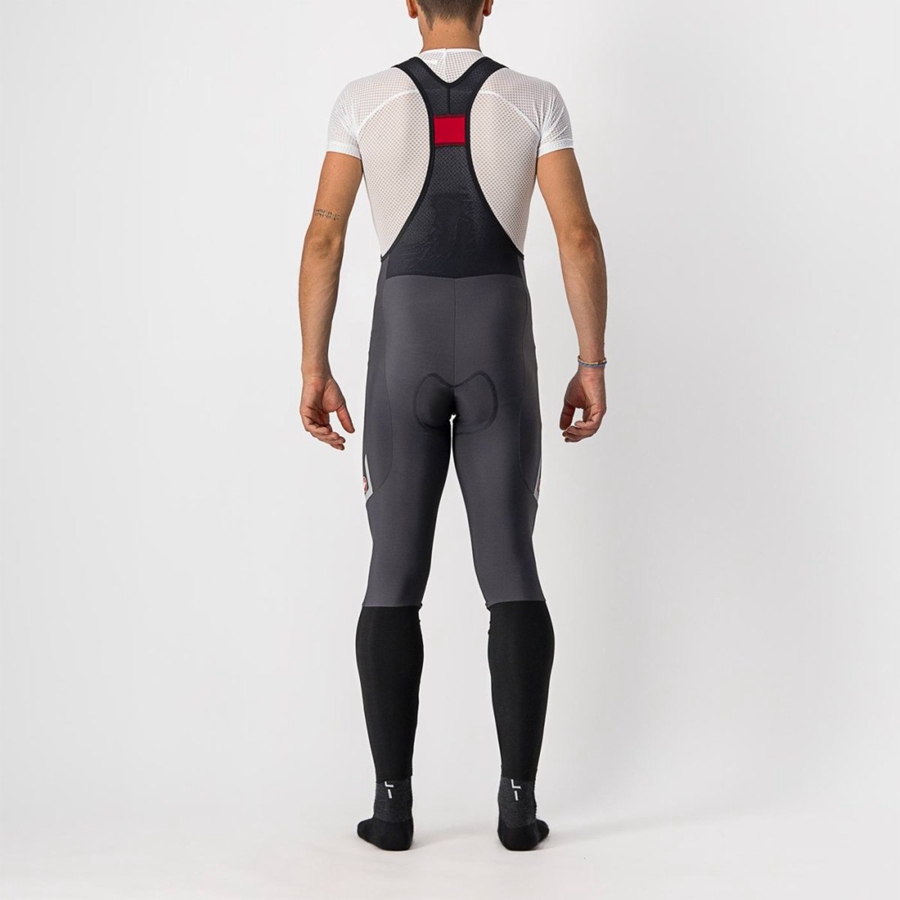 Dark Grey / Silver Castelli VELOCISSIMO 5 Men Bib Tights | QPJ705841