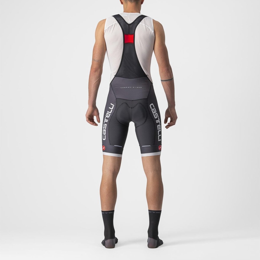 Dark Grey / Silver Grey Castelli COMPETIZIONE KIT Men Bib Shorts | JCW175234