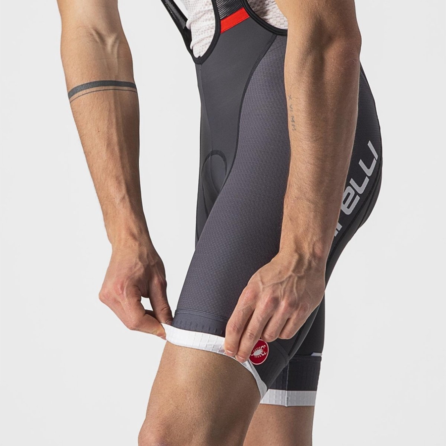 Dark Grey / Silver Grey Castelli COMPETIZIONE KIT Men Bib Shorts | JCW175234