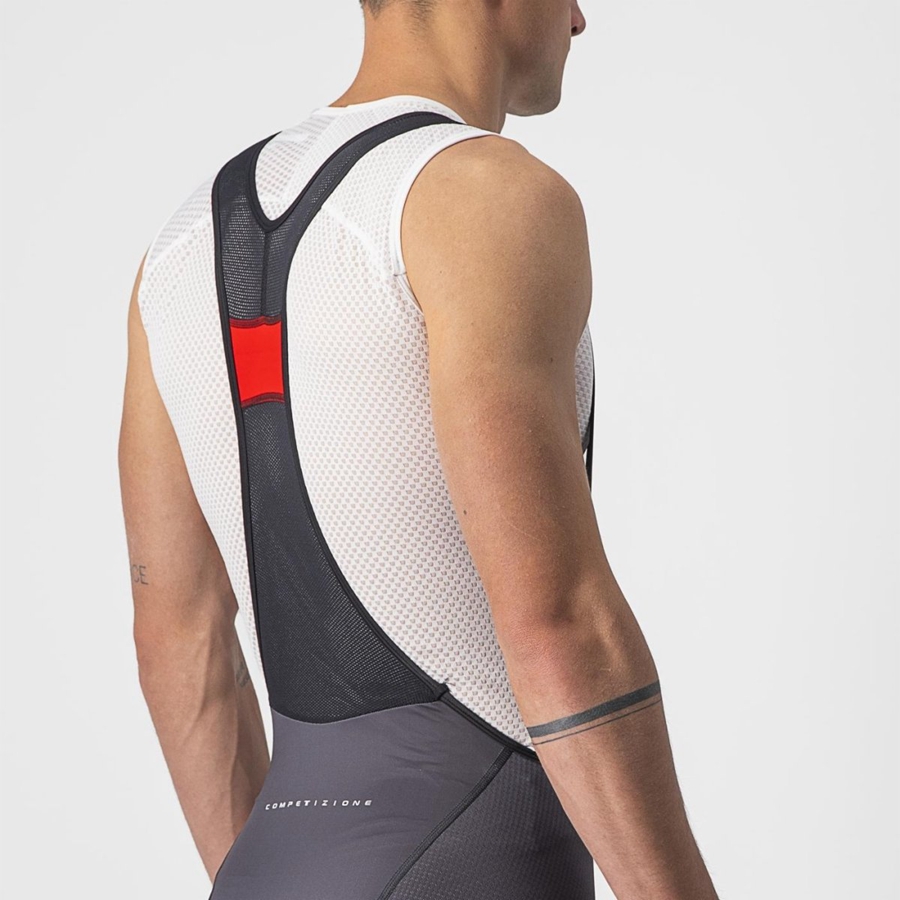 Dark Grey / Silver Grey Castelli COMPETIZIONE KIT Men Bib Shorts | JCW175234